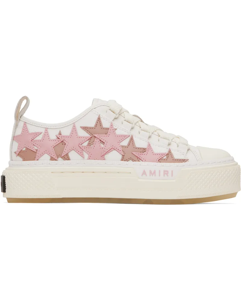 Amiri White & Pink Stars Court Low Sneakers White