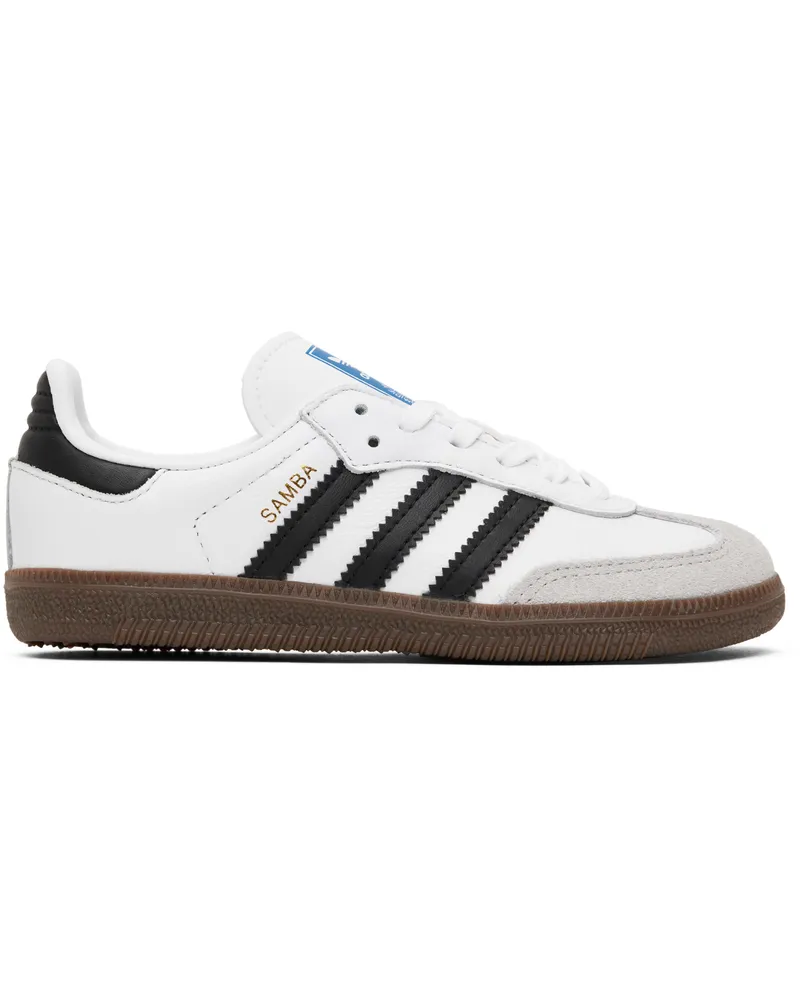 adidas Little Kids White & Black Samba OG Sneakers Ftwr