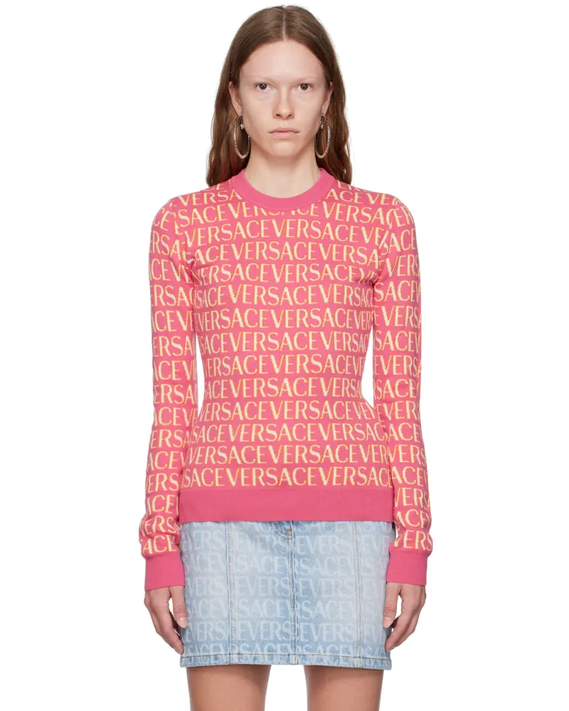 Versace Pink Jacquard Sweater 5p150
