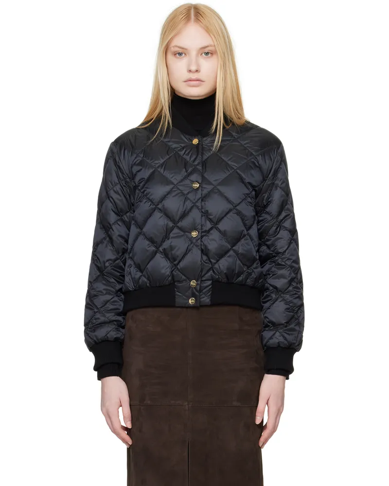 Max Mara Black The Cube Quilted Reversible Down Bomber Jacket 2
