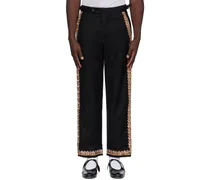 Black Regal Scallop Trousers