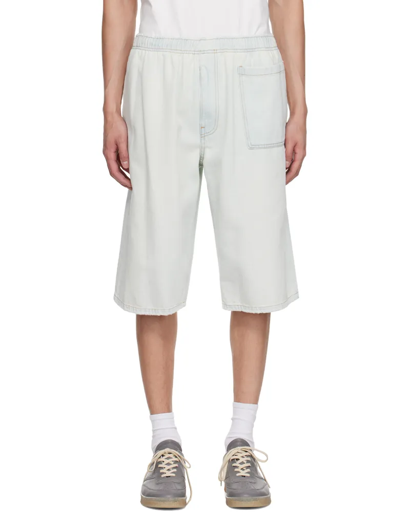 Maison Margiela Blue Drawstring Denim Shorts 992
