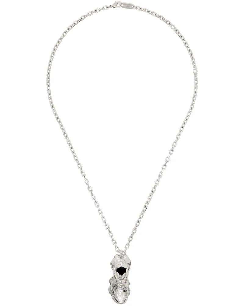 Balenciaga Silver Keyholder Thin Cargo Necklace 8000
