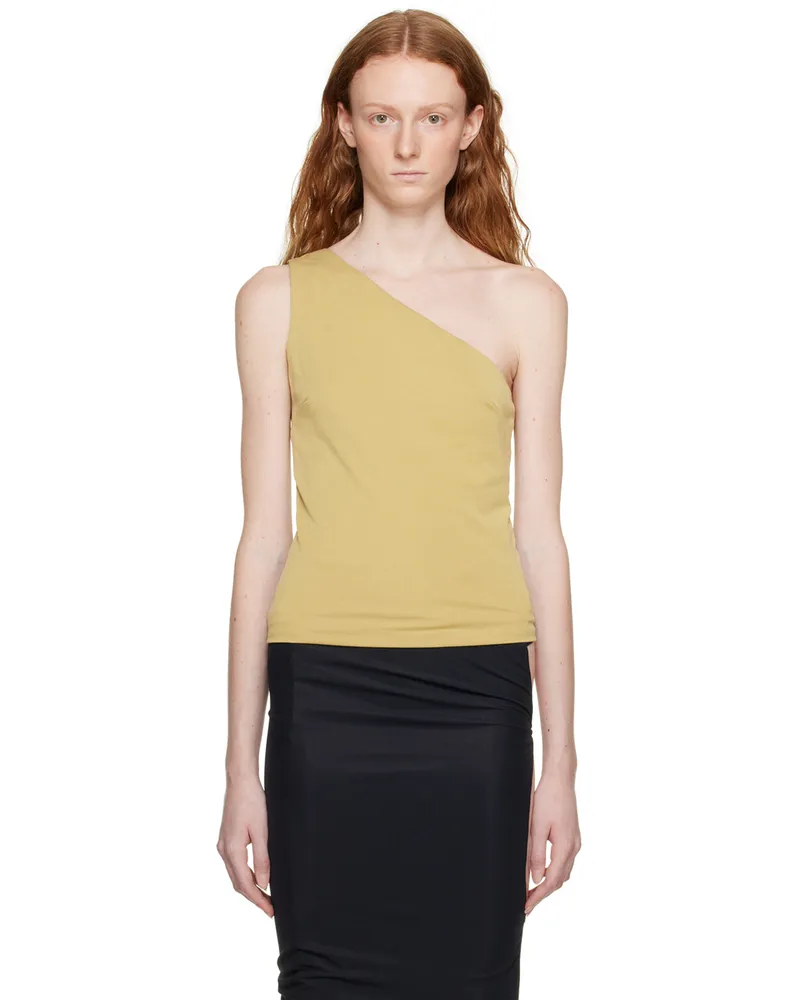 THIRD FORM Khaki Form One Shoulder Tank Top Khaki