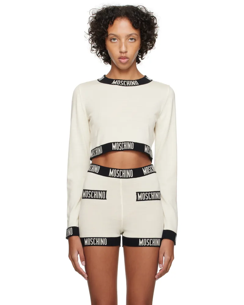Moschino Off-White Jacquard Sweater A3002