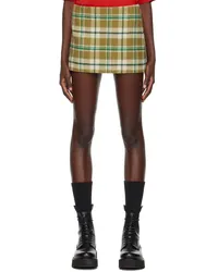 WE 11 DONE Khaki Check Miniskirt Khaki