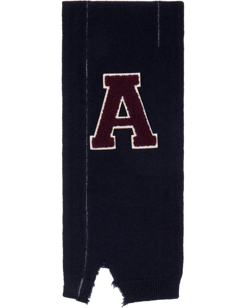 AMBUSH Navy Knit Scarf Russet