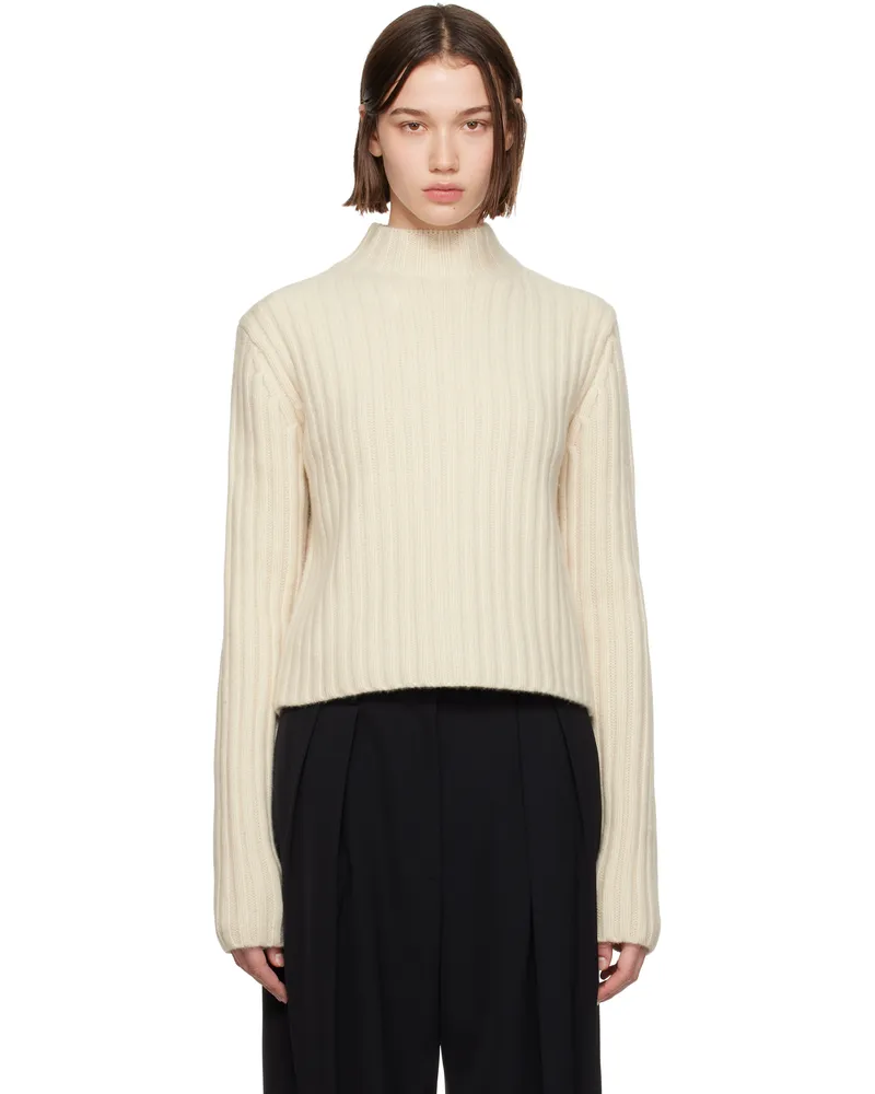 Totême Off-White Petite Chunky Rib Knit Sweater Snow
