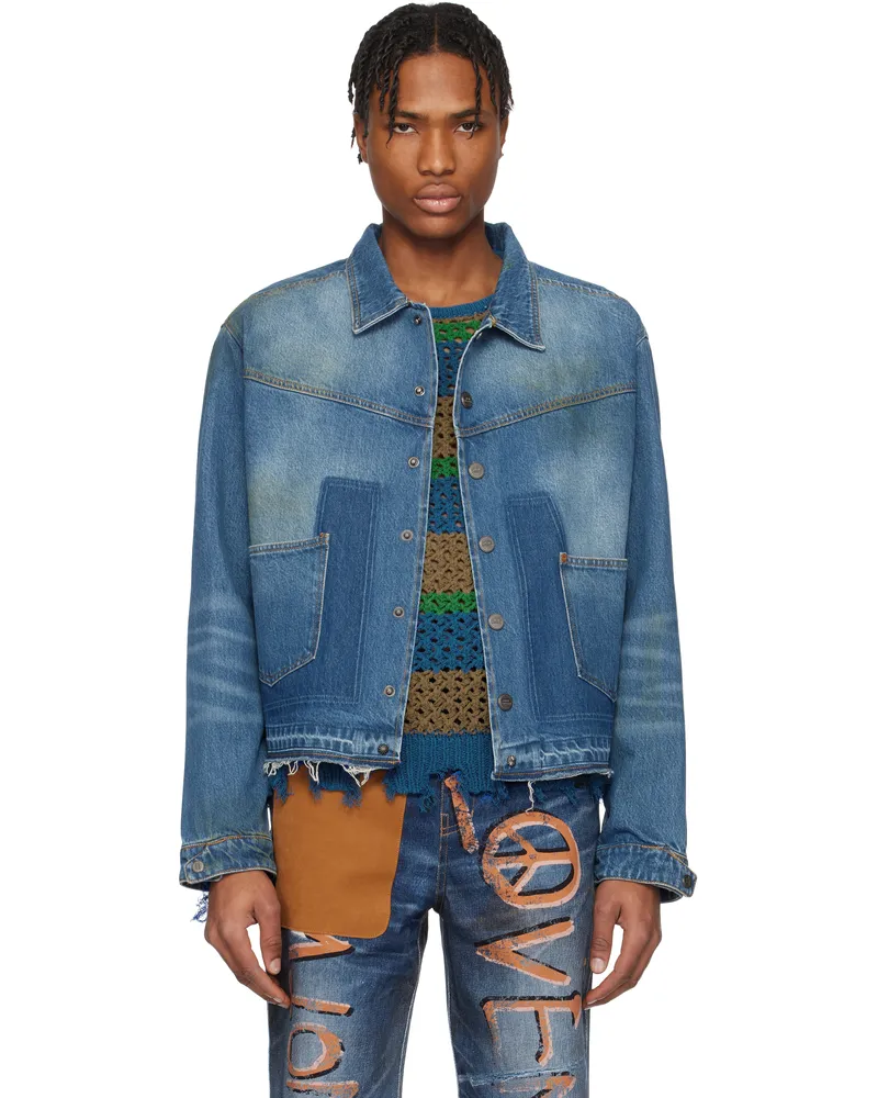 Andersson Bell Blue Rodeo Motorcycle Denim Jacket Blue