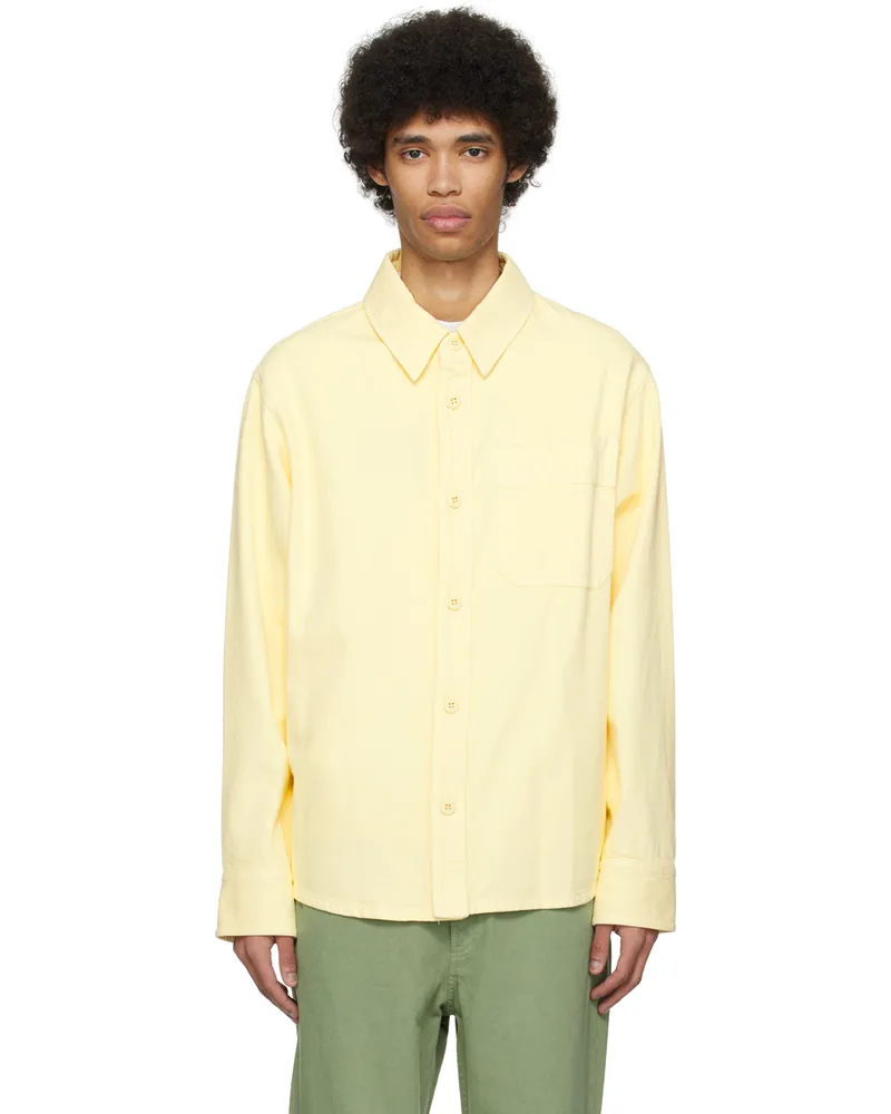 A.P.C. Yellow Basile Brodée Poitrine Denim Shirt Dab