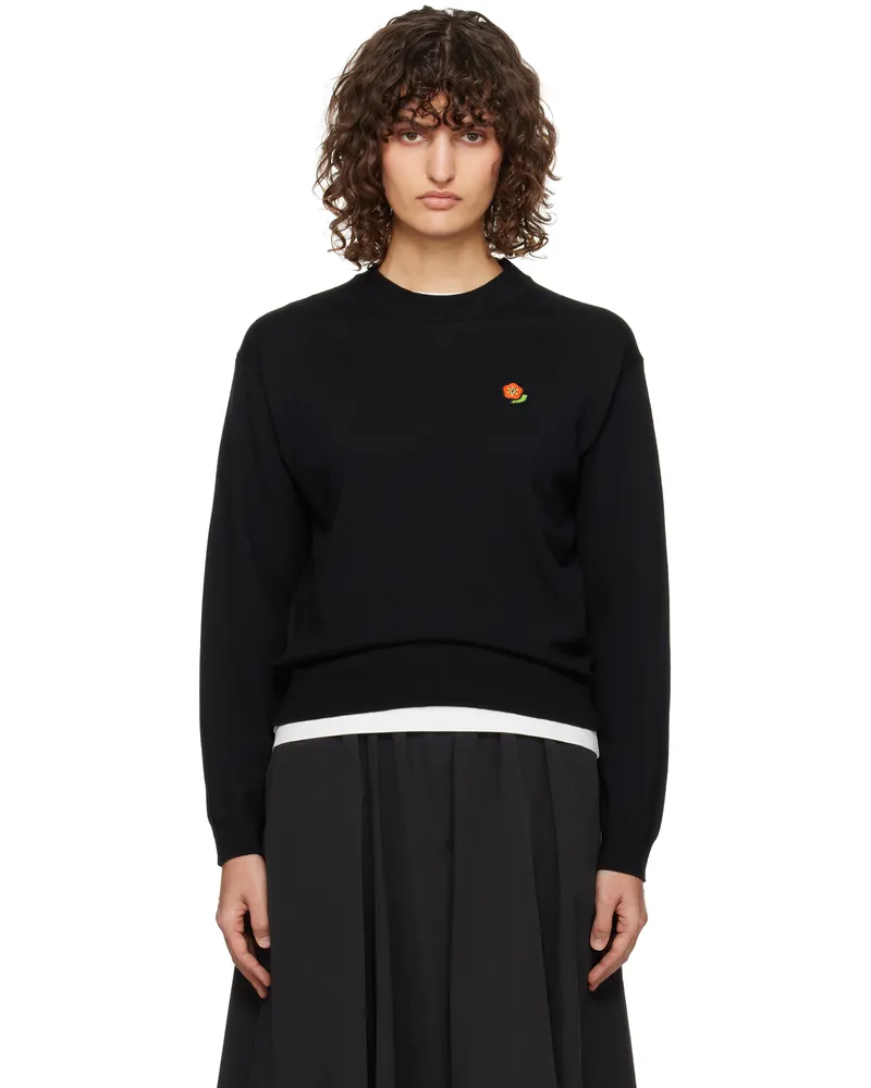 Kenzo Black Kenzo Paris Pop Embroidered Sweater 99j