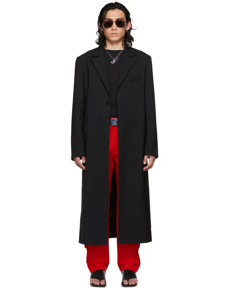 LU'U DAN SSENSE Exclusive Black Straight Slim Coat Black
