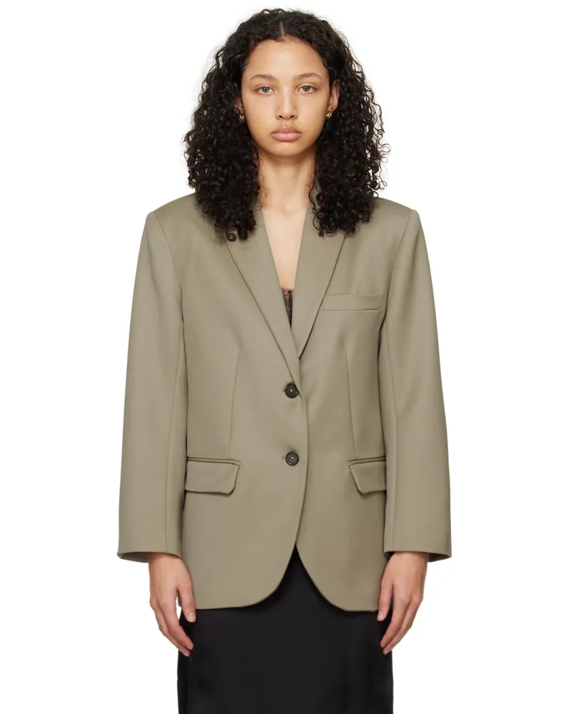 Anine Bing Khaki Quinn Blazer Green