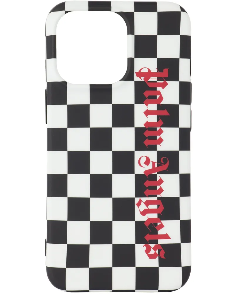 Palm Angels Black & White Damier iPhone 13 Pro Case Black