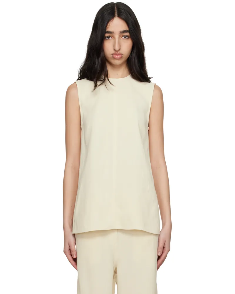 Totême Off-White Woven Stripe Top Ecru