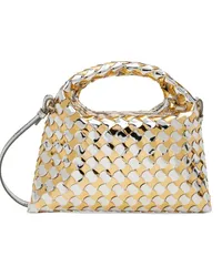 Bottega Veneta Silver & Gold Mini Hop Bag Silver