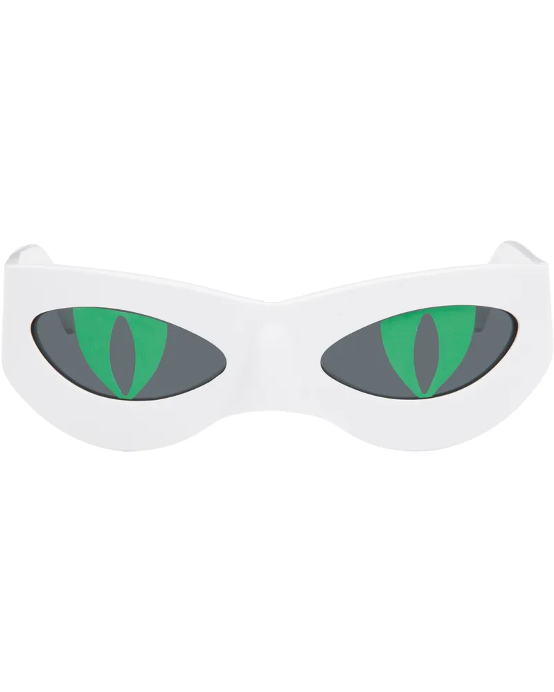 Charles Jeffrey Loverboy White Neko Sunglasses White