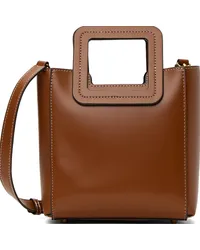 STAUD Tan Mini Shirley Leather Bag Tan