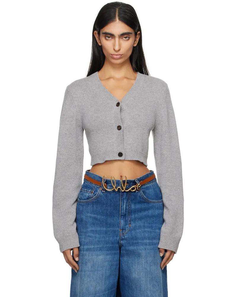 Chloé Gray Cropped Cardigan 018