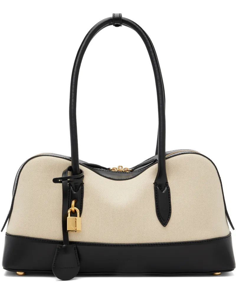 Stella McCartney Beige & Black Ryder Canvas Shoulder Bag 9500