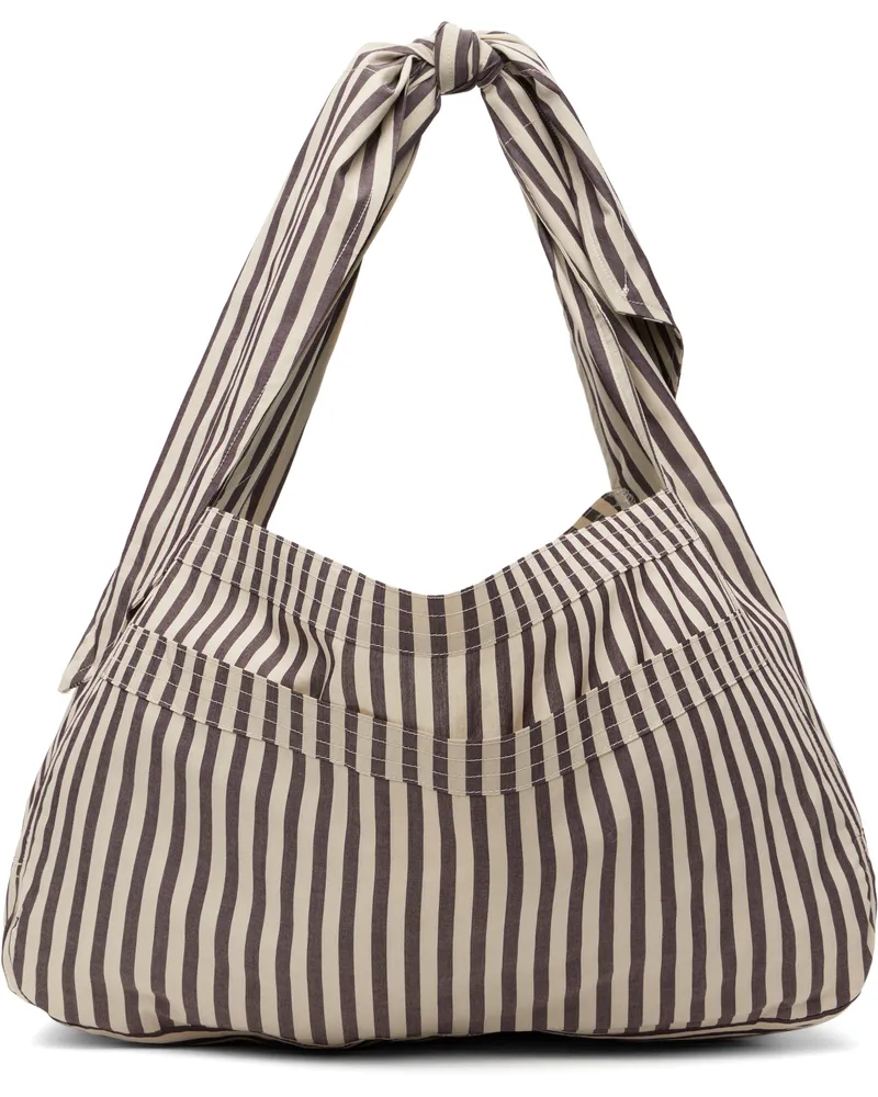 SC103 Taupe & Off-White Cocoon Sac Bag Net