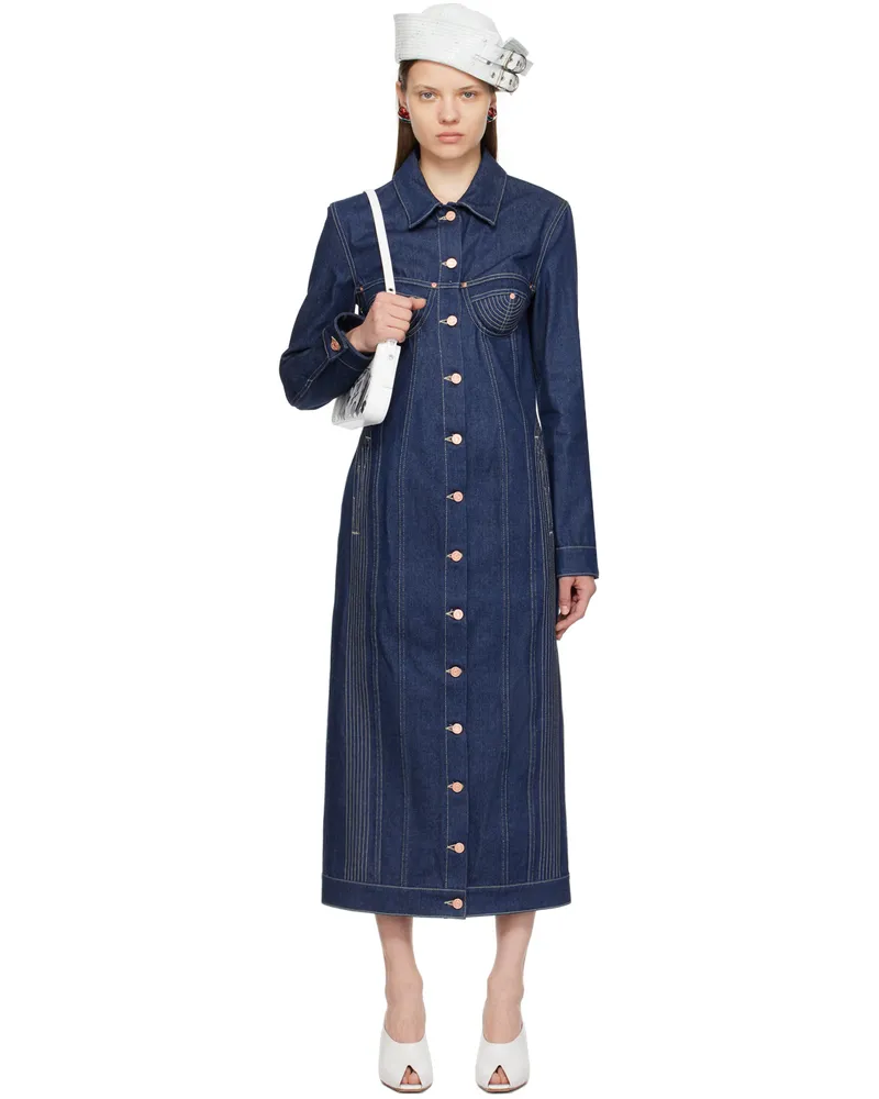 Jean Paul Gaultier Indigo Long Denim Jacket 5572