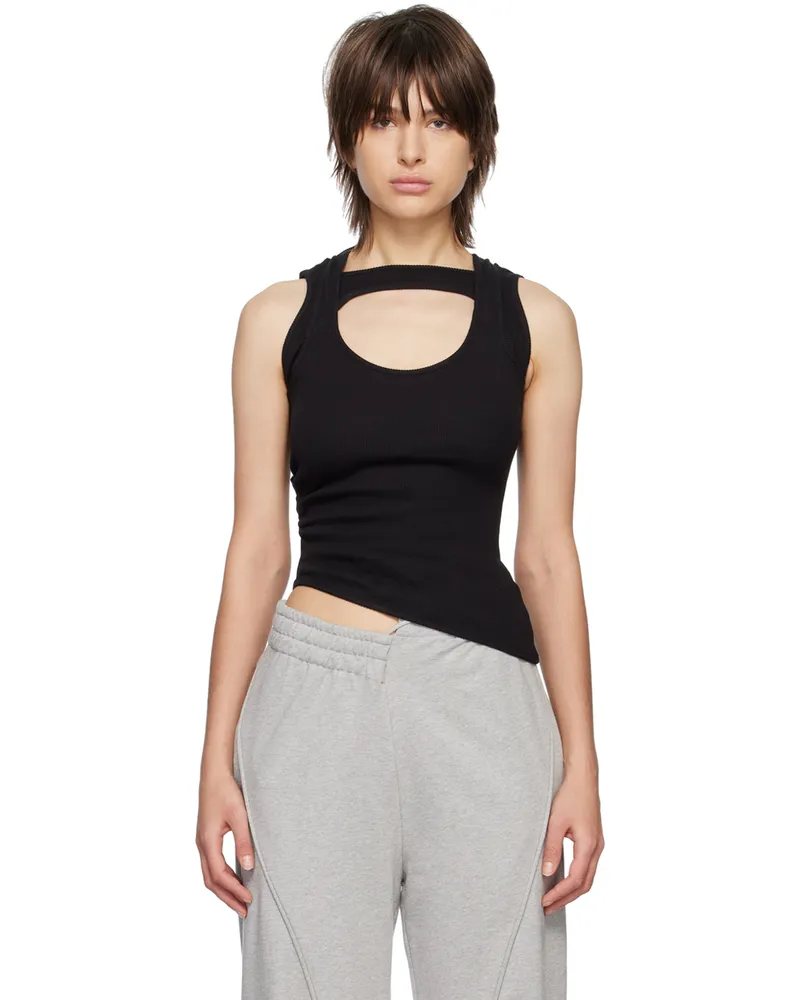 SRVC Black Ruched Tank Top Black