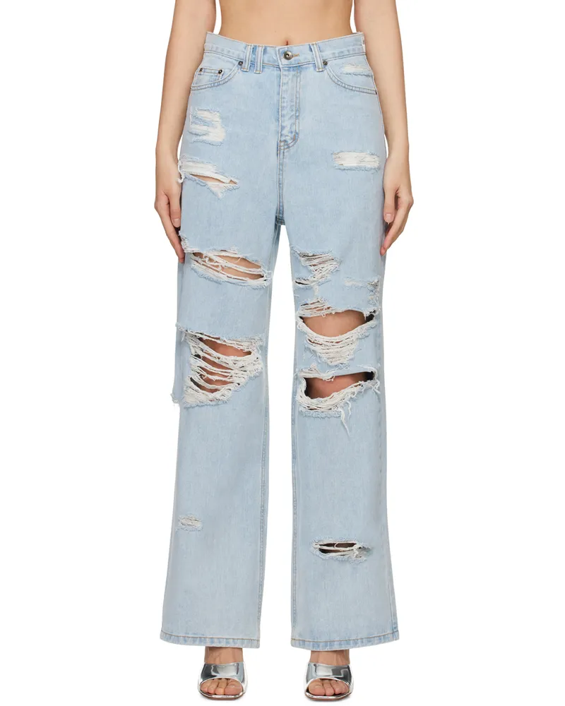lesugiatelier Blue Distressed Jeans Sky