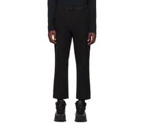 Black One Tuck Tapered Trousers