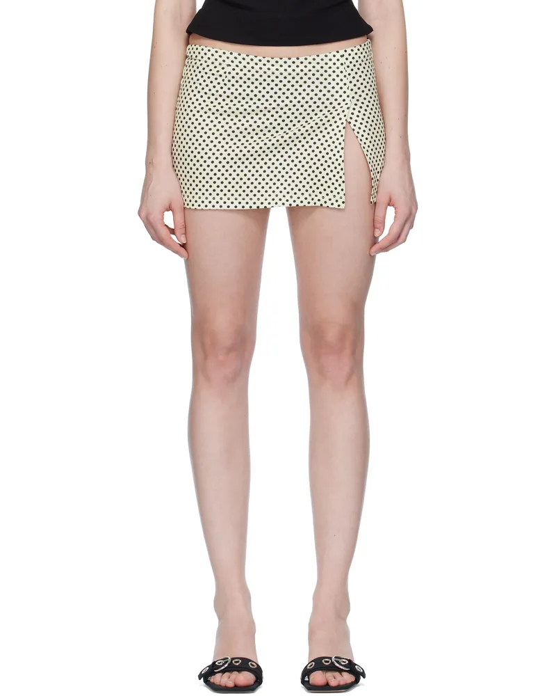 Miaou Off-White & Navy Micro Miniskirt Butter