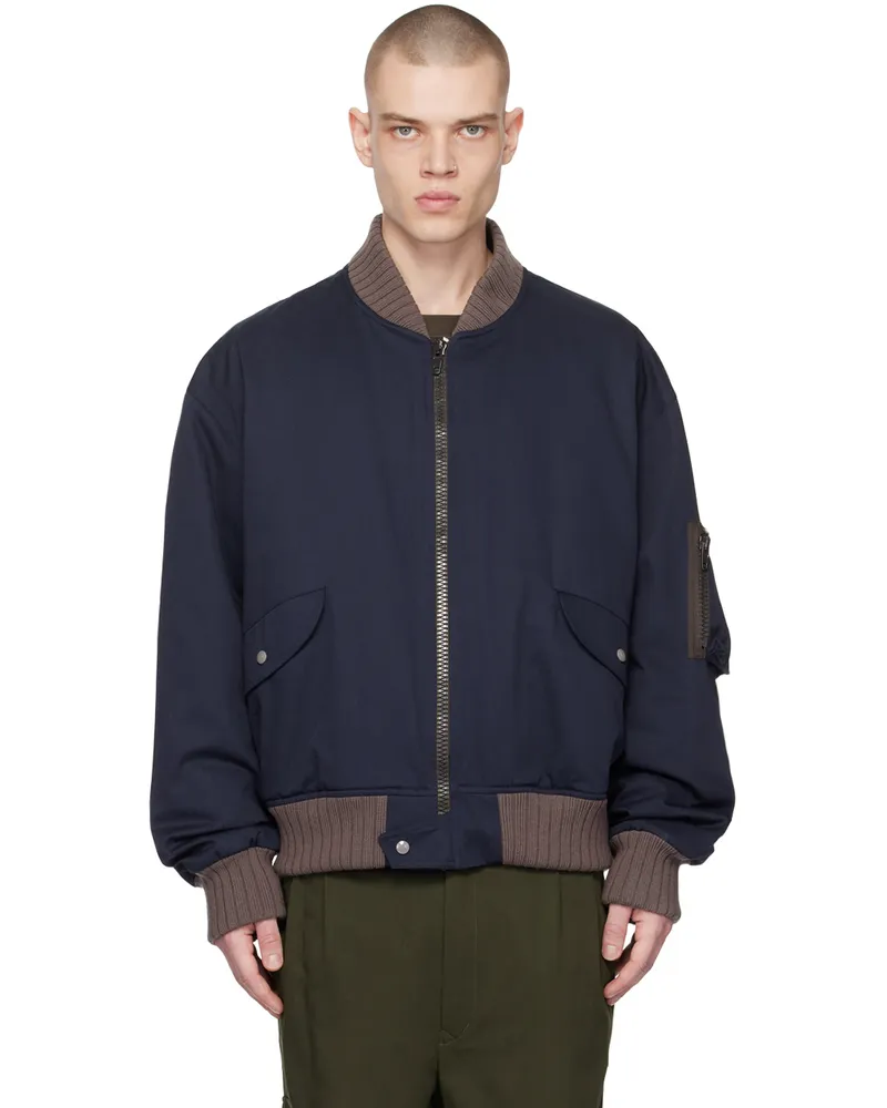 Vivienne Westwood Navy Bernardo Bomber Jacket X402