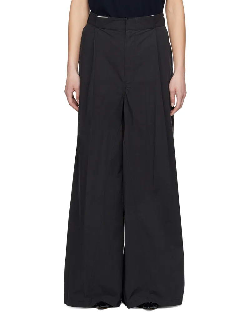 Maison Margiela Black Pleat Trousers 900