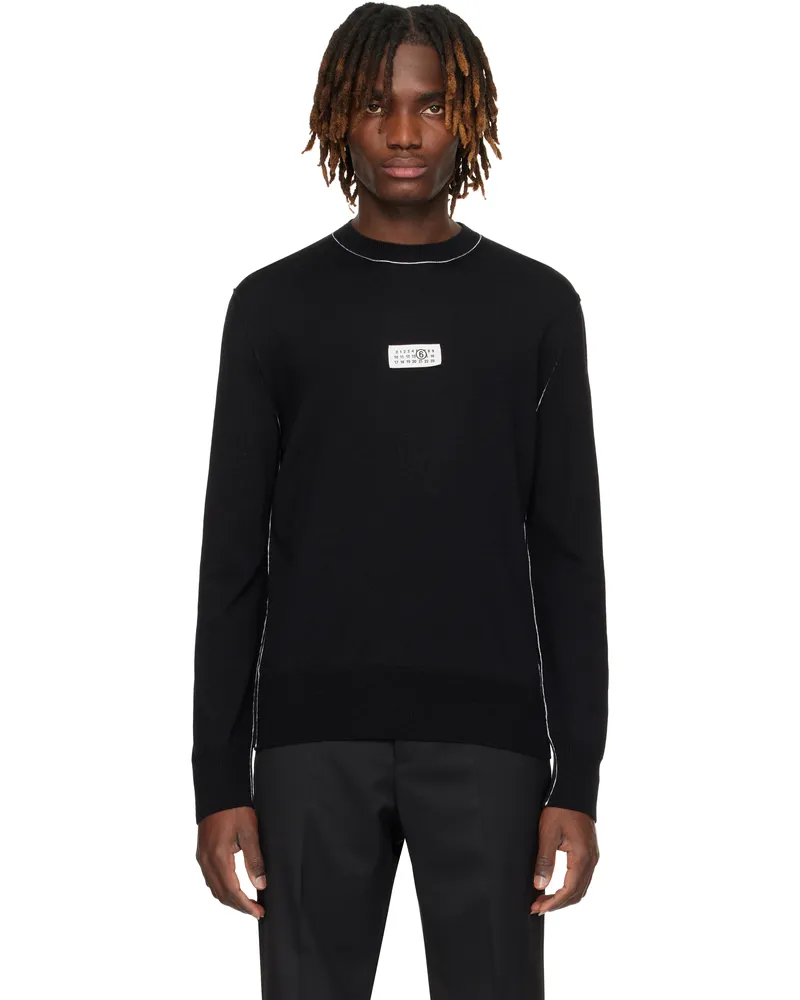 Maison Margiela Black Contrast Stitching Sweater 900