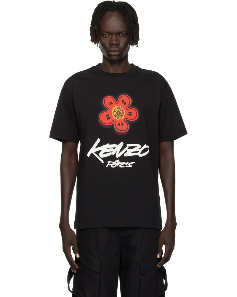 Kenzo Black Kenzo Paris Futura 2000 Edition Cotton T-shirt Black