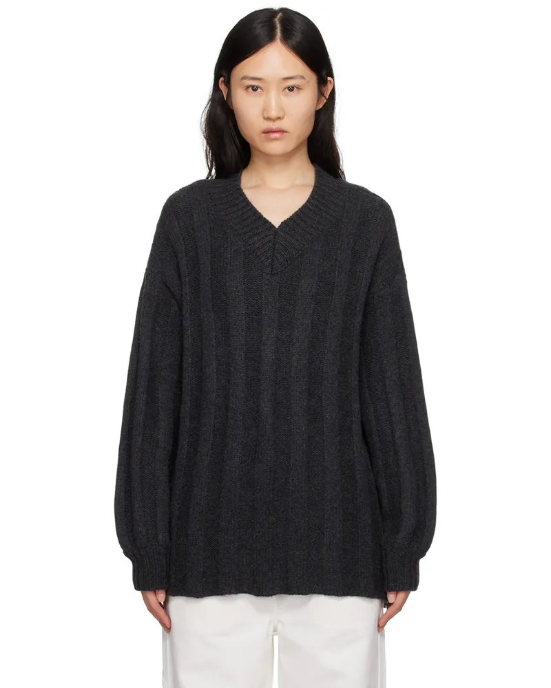 Interior Black 'The Drew' Sweater Charcoal