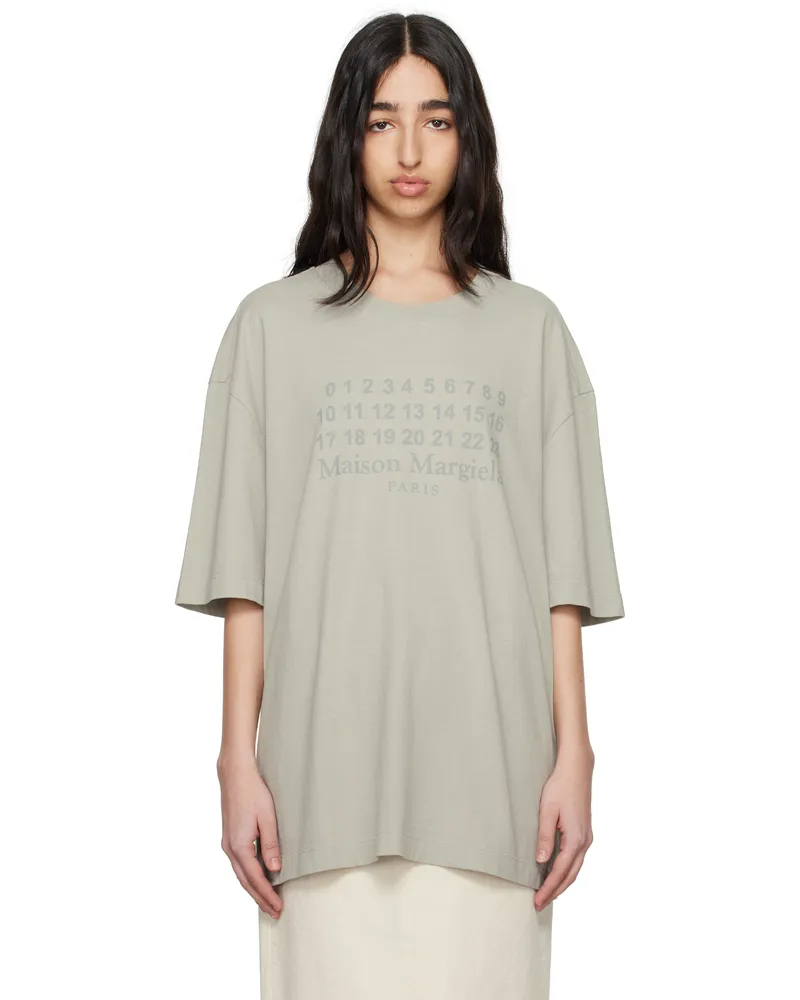 Maison Margiela Gray Numeric Logo T-shirt 801