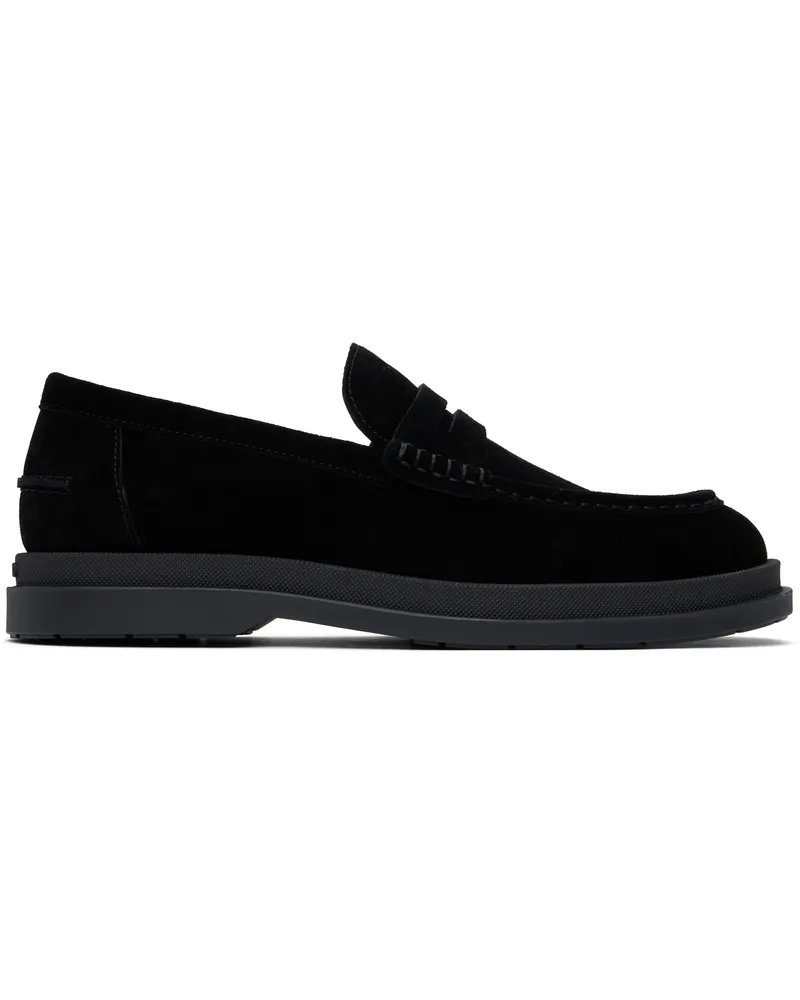 HUGO BOSS Black Suede Loafers 001-black