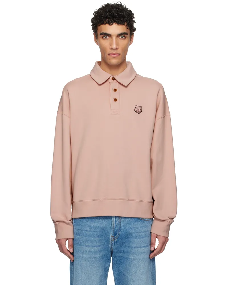 Kitsuné Pink Bold Fox Head Fleece Oversize Polo 0172