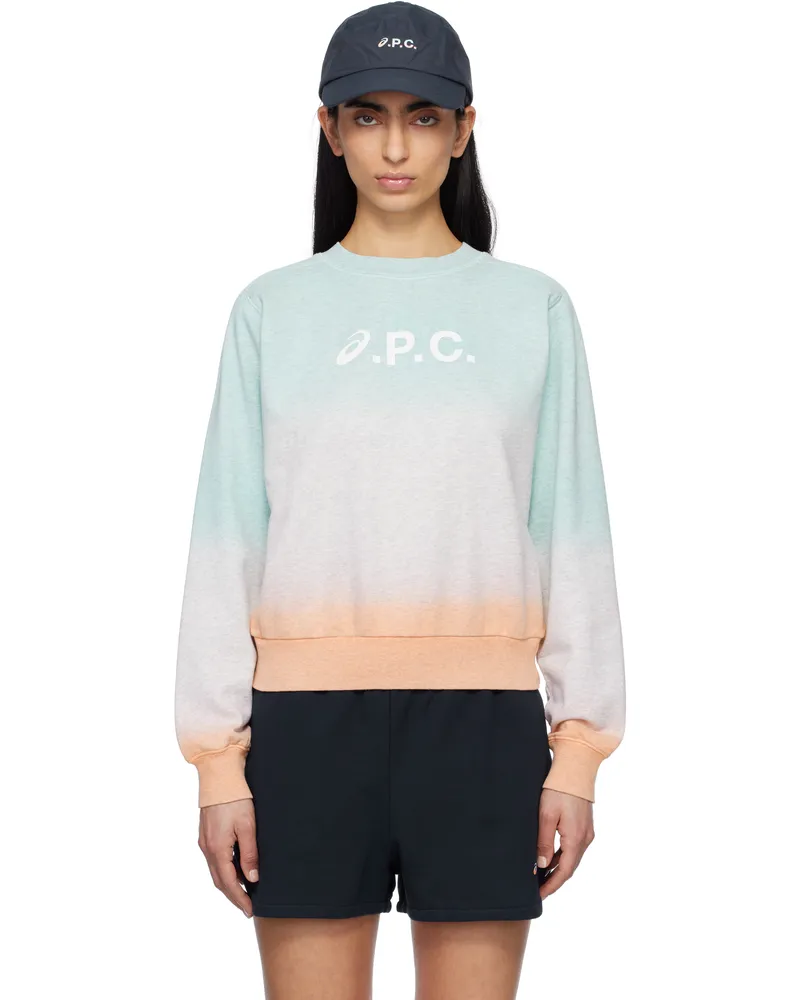 A.P.C. Blue & Pink ASICS Edition Stone Dip Dye Sweatshirt Saa
