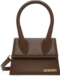 Jacquemus Brown Le Raphia 'Le Chiquito Moyen' Bag Midnight