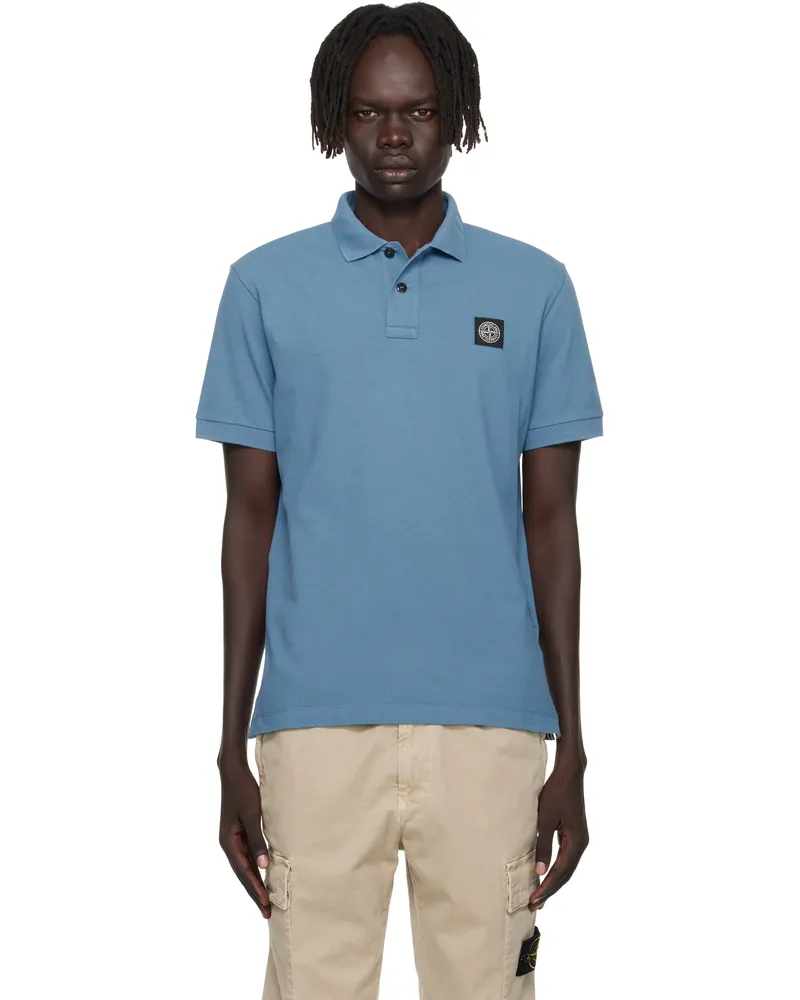 Stone Island Blue 2200005 Short Sleeve Polo V002b