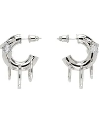 PANCONESI Silver Pierced Hoop Earrings Brass