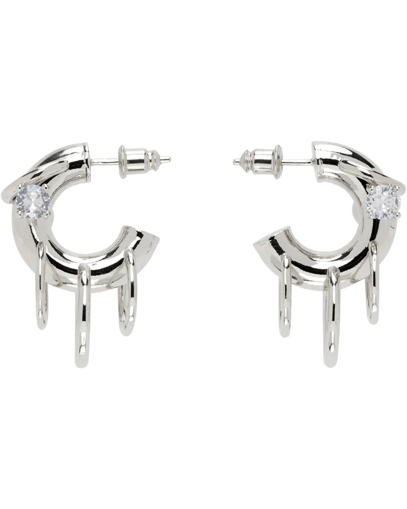 PANCONESI Silver Pierced Hoop Earrings Brass