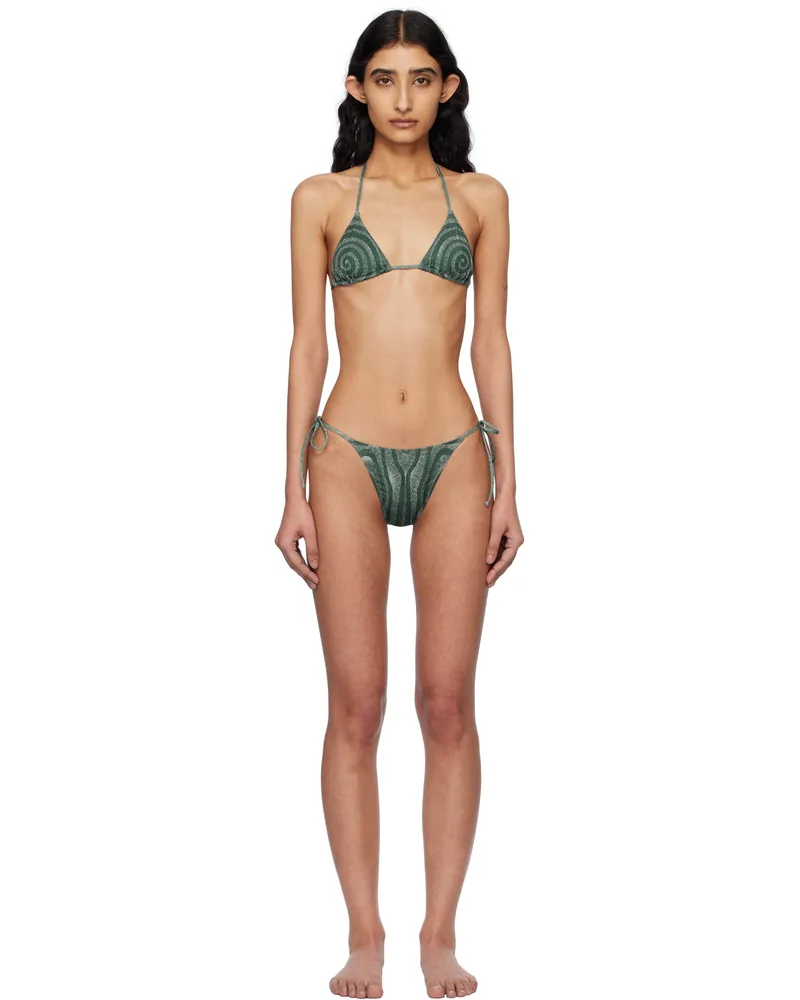 Jean Paul Gaultier Blue 'The Spirale' Bikini 0351-ecru