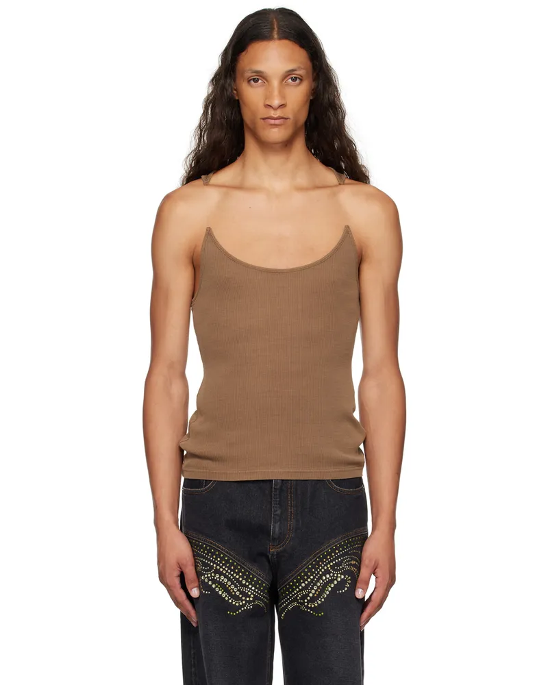 Y/PROJECT Brown Invisible Strap Tank Top Brown