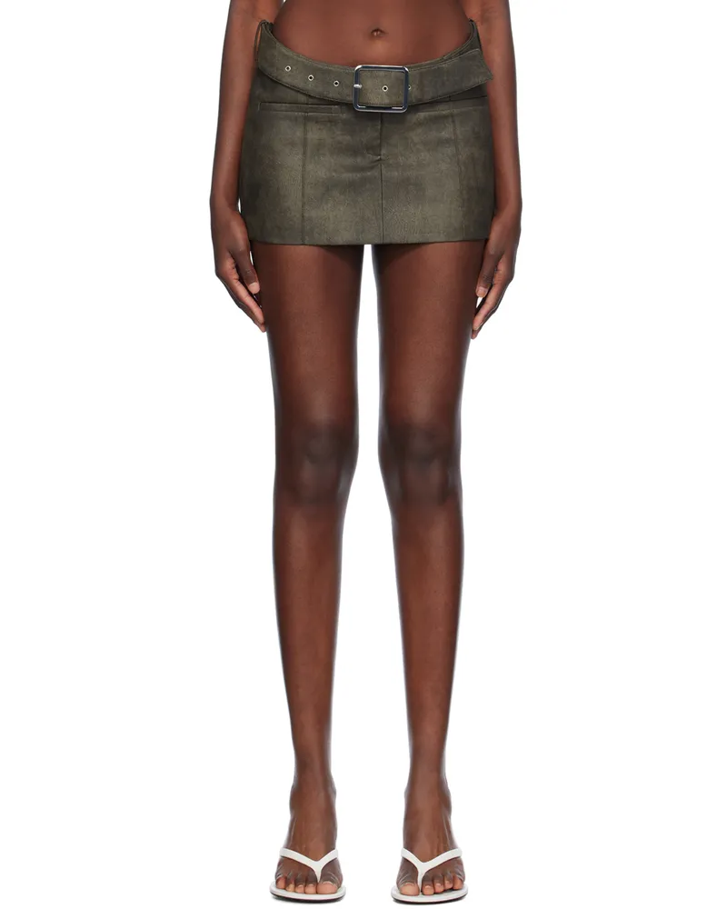Aya Muse Gray Kaya Faux-Leather Miniskirt Faded