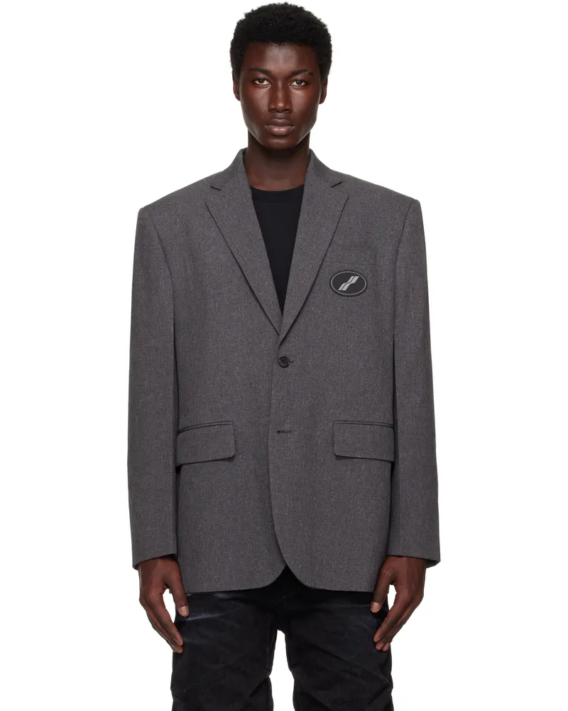 WE 11 DONE Gray Oversized Suit Blazer Charcoal