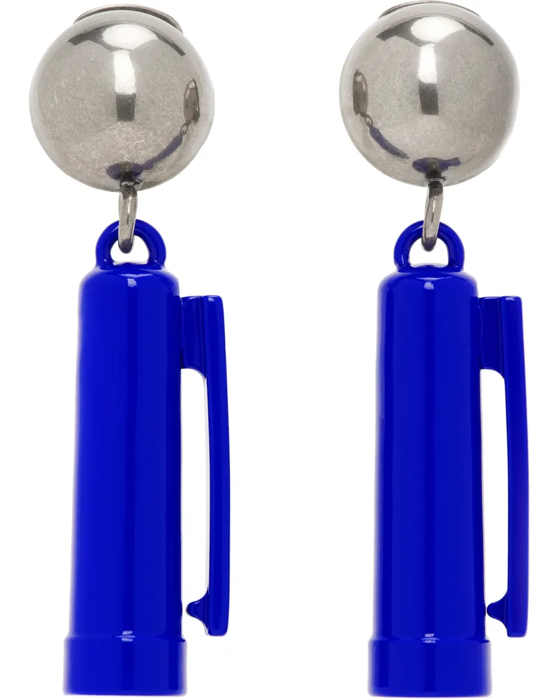 Moschino Silver & Blue Charm Earrings Multi