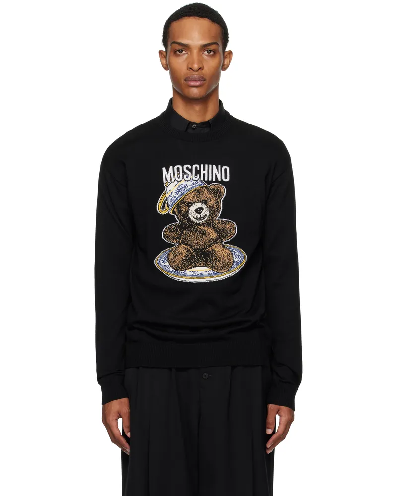 Moschino Black Teddy Sweater Multi