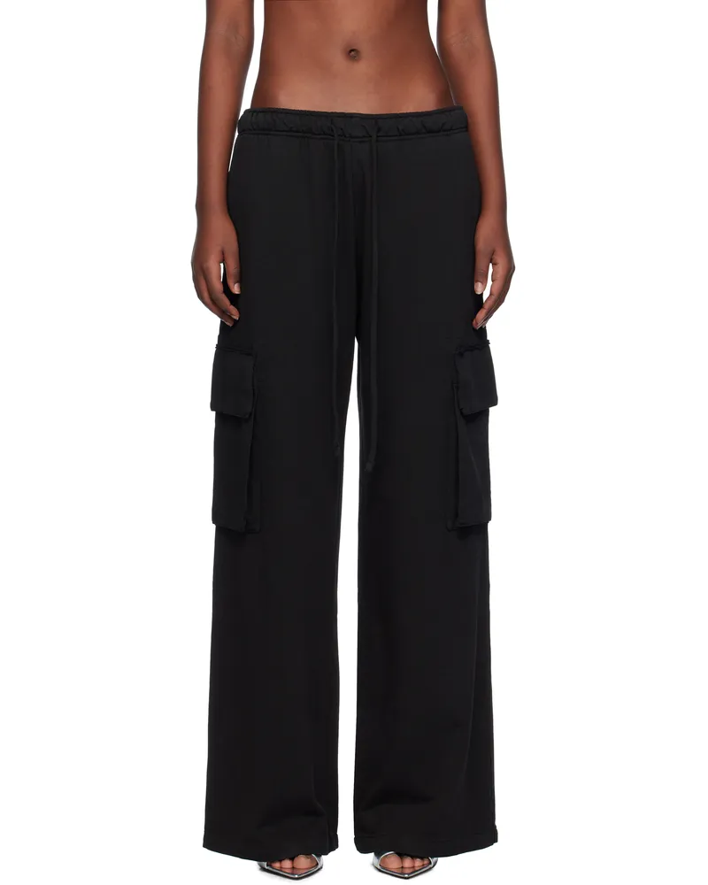 Palm Angels Black Drawstring Cargo Pants Black
